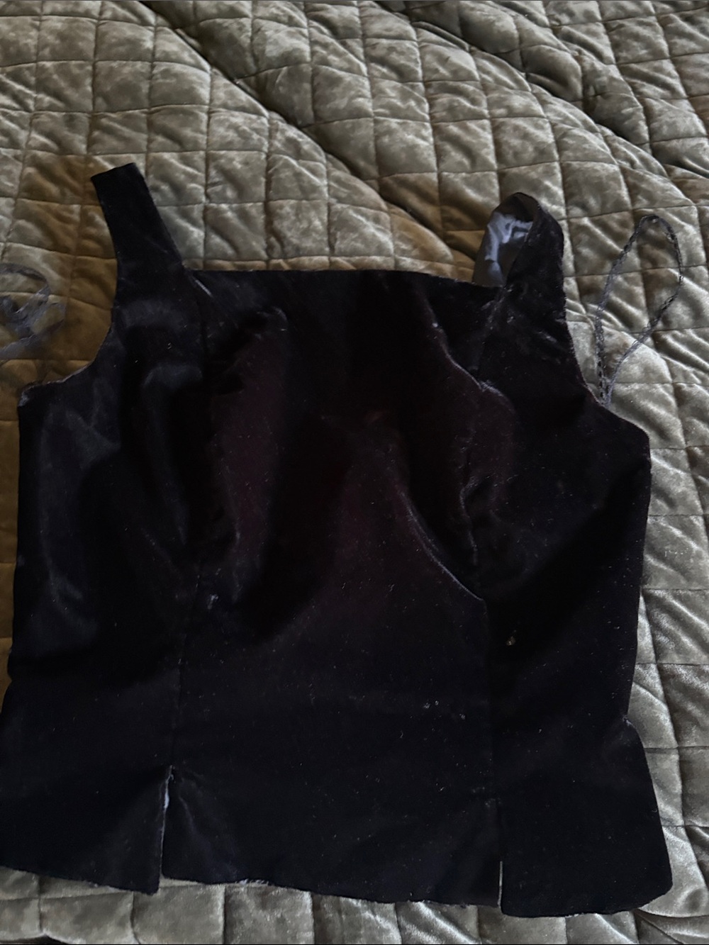 Womens Velvet Tank One-Piece in Black